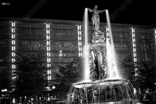 Cincinnati Black and White Photography of The Tyler Davidson Fountain in Fountain Square The Tyler Davidson Fountain in Fountain Square -- Cincinnati Black and White Photography