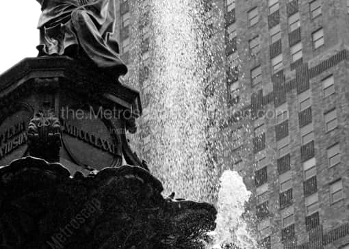 Cincinnati Black and White Photography of Close up of Fountain Square Tyler Davidson Fountain Close up of Fountain Square Tyler Davidson Fountain -- Cincinnati Black and White Photography