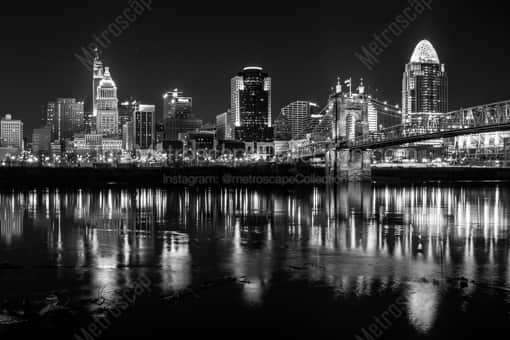Cincinnati Black and White Photography of The New Cincinnati Skyline from Covington Kentucky The New Cincinnati Skyline from Covington Kentucky -- Cincinnati Black and White Photography
