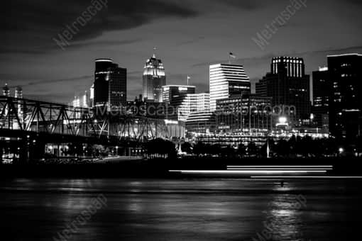 Cincinnati Black and White Photography of The Cincinnati Skyline from Newport Kentucky The Cincinnati Skyline from Newport Kentucky -- Cincinnati Black and White Photography