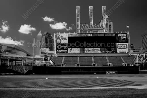 Jacobs Field from the First Base Dugout -- Cleveland Black and White Photography