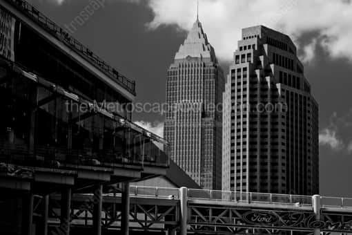 Cleveland Black and White Photography of The Key Bank Building and 200 Public Square Building from Jacobs Field The Key Bank Building and 200 Public Square Building from Jacobs Field -- Cleveland Black and White Photography