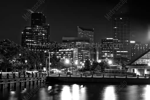 Cleveland Black and White Photography of The Cleveland Skyline without the Rock and Roll Hall of Fame The Cleveland Skyline without the Rock and Roll Hall of Fame -- Cleveland Black and White Photography