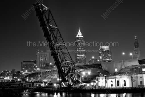 Cleveland Black and White Photography of The Cleveland Skyline from Whiskey Island The Cleveland Skyline from Whiskey Island -- Cleveland Black and White Photography