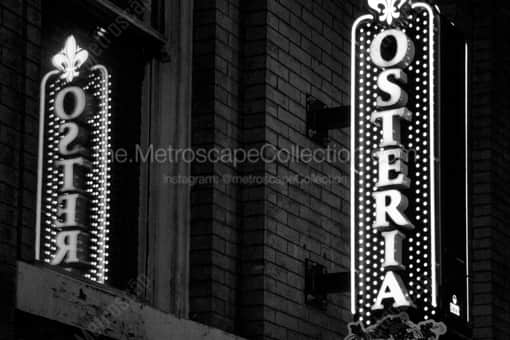 Osteria in the Warehouse District -- Cleveland Black and White Photography