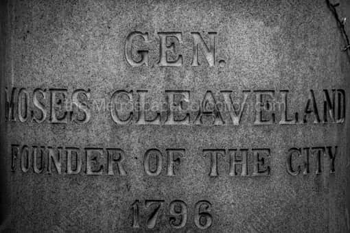 Cleveland Black and White Photography of Etching of General Cleaveland's Correctly Spelled Name. Etching of General Cleaveland's Correctly Spelled Name. -- Cleveland Black and White Photography