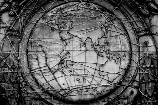 Cleveland Black and White Photography of The Eastern Hemisphere on the CMSD Building The Eastern Hemisphere on the CMSD Building -- Cleveland Black and White Photography