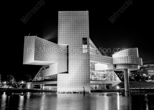 Cleveland Black and White Photography of The Backside of the Rock and Roll Hall of Fame The Backside of the Rock and Roll Hall of Fame -- Cleveland Black and White Photography