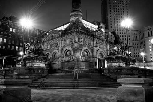 Cleveland Black and White Photography of The Soldiers and Sailors Monument at night The Soldiers and Sailors Monument at night -- Cleveland Black and White Photography