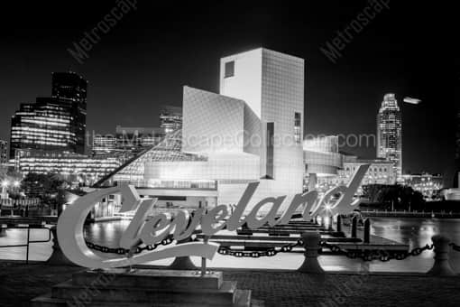Cleveland Black and White Photography of The Rock and Roll Hall of Fame and Museum at Night The Rock and Roll Hall of Fame and Museum at Night -- Cleveland Black and White Photography