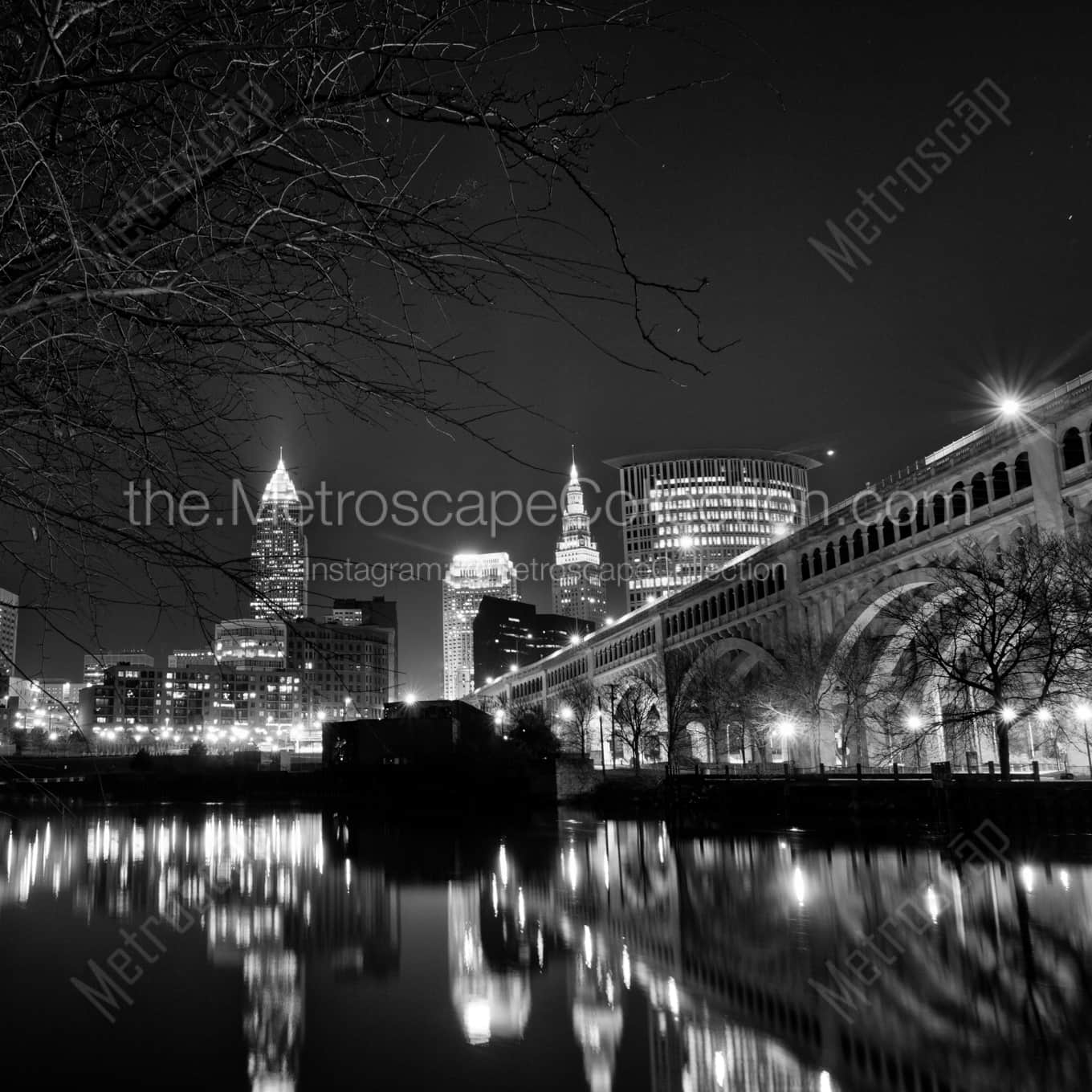 The Cleveland Skyline landscape black and white Photography The Cleveland Skyline landscape black and white Photography square crop