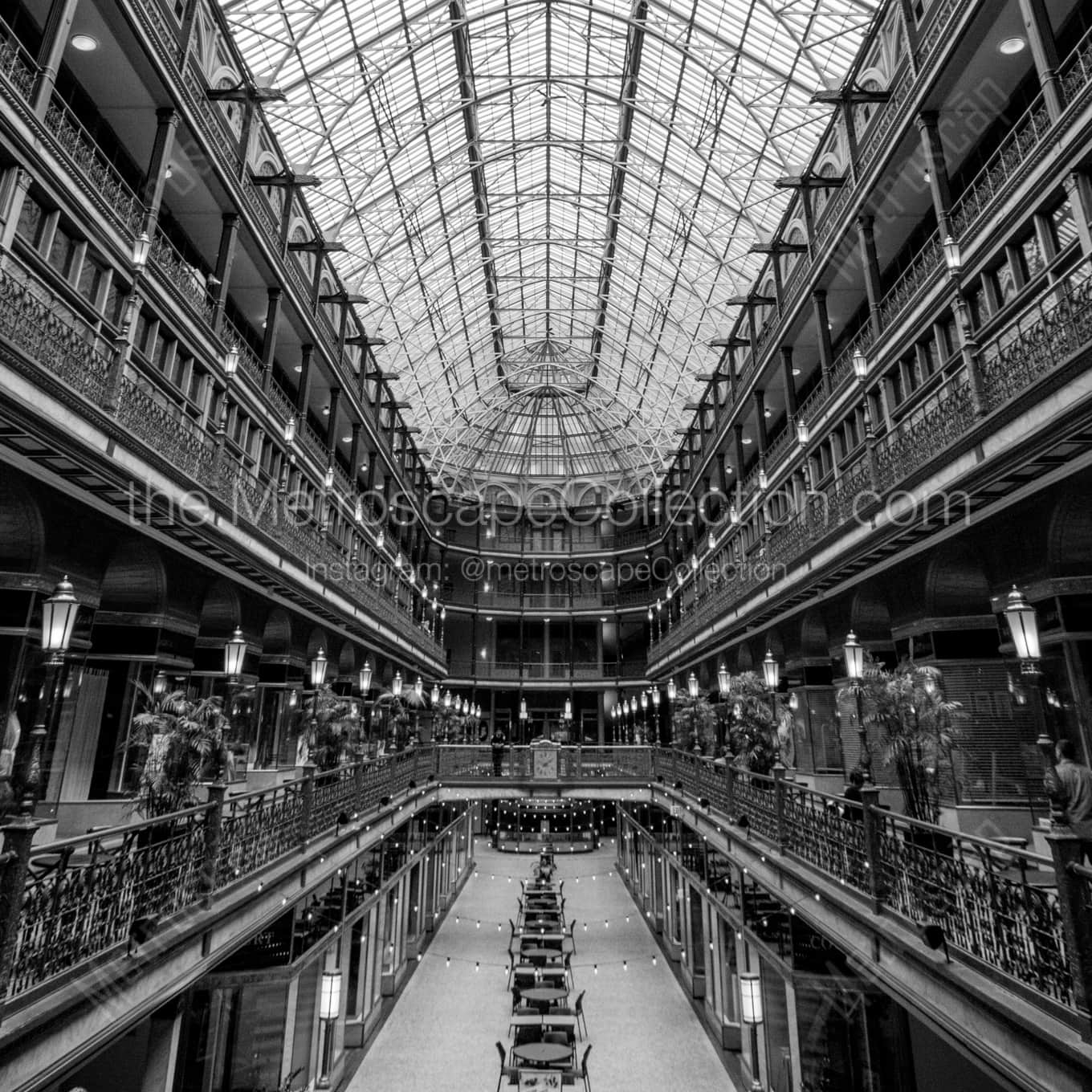 The Cleveland Arcade landscape black and white Photography square crop