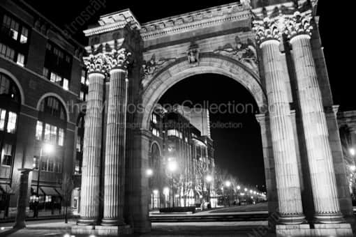 Columbus Black and White Photography of The Union Station Arch in the Arena District The Union Station Arch in the Arena District -- Columbus Black and White Photography