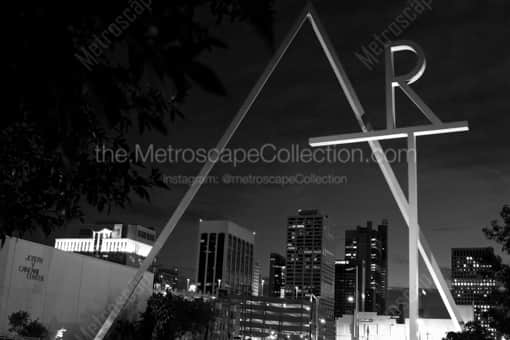 The CCAD ART Sculpture over Gay St -- Columbus Black and White Photos