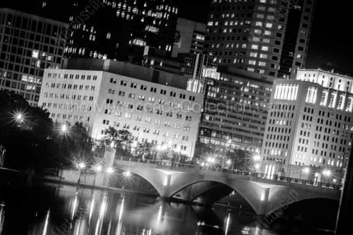 Columbus Black and White Photography of The Broad Street Bridge over the Scioto River The Broad Street Bridge over the Scioto River -- Columbus Black and White Photography