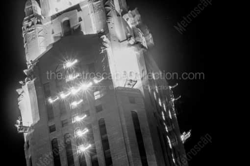 Columbus Black and White Photography of A Cross Made of Office Lights in the Top of LeVeque Tower A Cross Made of Office Lights in the Top of LeVeque Tower -- Columbus Black and White Photography