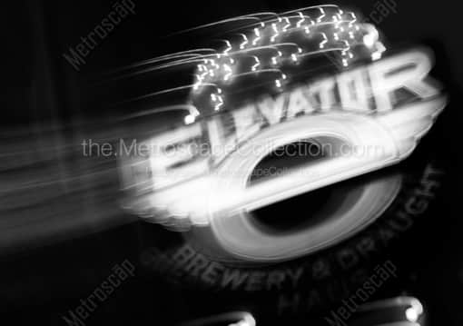 Columbus Black and White Photography of The Elevator Brewery Sign on North High Street The Elevator Brewery Sign on North High Street -- Columbus Black and White Photography