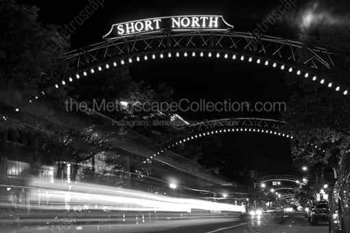 Columbus Black and White Photography of The Short North Arches over North High Street The Short North Arches over North High Street -- Columbus Black and White Photography