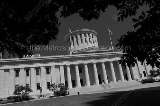 The Ohio Statehouse Lawn -- Columbus Black and White Photos