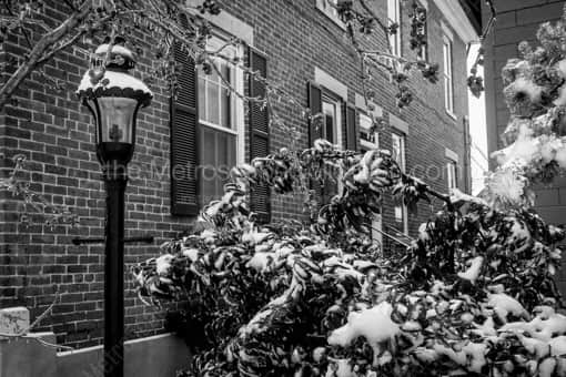 A Snowy German Village Home -- Columbus Black and White Photos