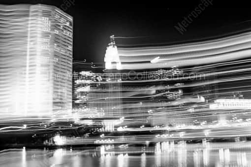 Columbus Black and White Photography of A Motion Blur Version of the Columbus Skyline A Motion Blur Version of the Columbus Skyline -- Columbus Black and White Photography