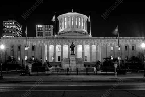 Columbus Black and White Photography of The Ohio Statehouse on South High Street in Columbus The Ohio Statehouse on South High Street in Columbus -- Columbus Black and White Photography