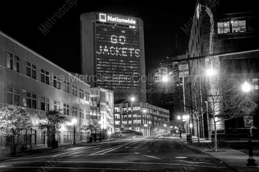 Go Jackets in the Nationwide Building -- Columbus Black and White Photos