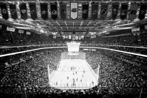 Columbus Black and White Photography of Team Banners above the Ice in Nationwide Arena Team Banners above the Ice in Nationwide Arena -- Columbus Black and White Photography
