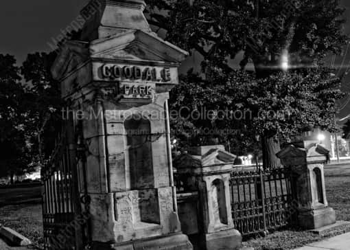 The Goodale Park Entrance Gate -- Columbus Black and White Photos