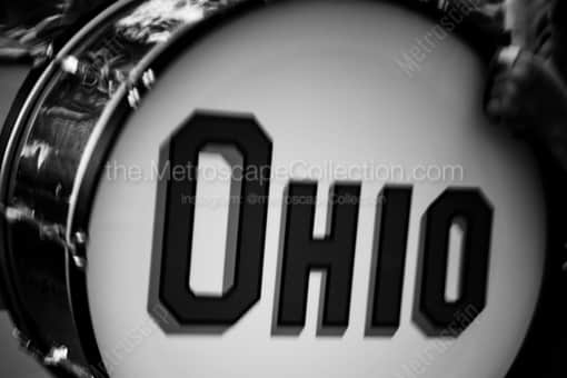 An Ohio State Marching Band Drum -- Columbus Black and White Photos