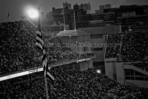 Columbus Black and White Photography of Ohio Stadium from C-Deck and the Columbus Skyline Ohio Stadium from C-Deck and the Columbus Skyline -- Columbus Black and White Photography