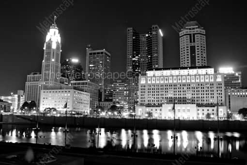 Columbus Black and White Photography of The Columbus Skyline from COSI and Genoa Park The Columbus Skyline from COSI and Genoa Park -- Columbus Black and White Photography