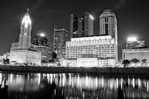 Columbus Black and White Photography of The Columbus Skyline from the Amphitheater The Columbus Skyline from the Amphitheater -- Columbus Black and White Photography