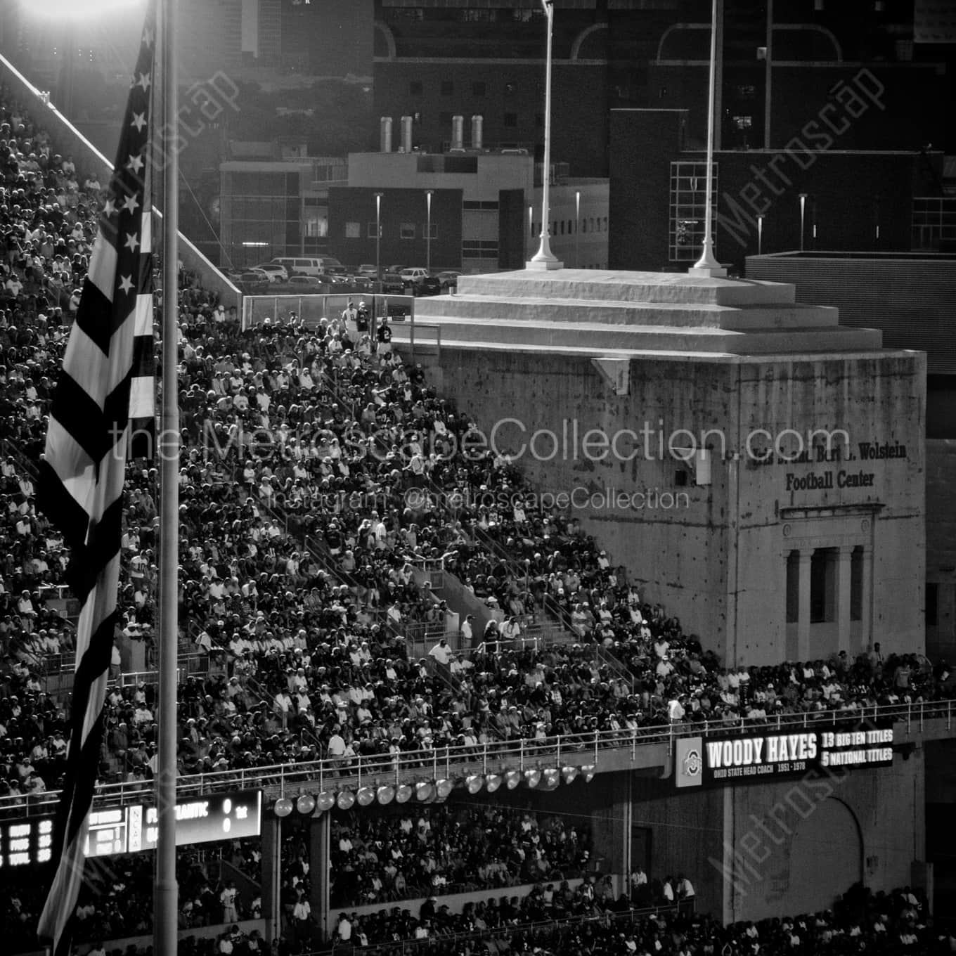 The Iris and Bert Wolstein Football Center landscape black and white Photography square crop
