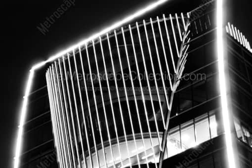 The Top of the Hunt Group Building -- Dallas Black and White Photography