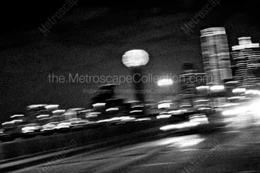 Dallas Black and White Photography of Blurry Downtown Dallas from the Houston Viaduct Blurry Downtown Dallas from the Houston Viaduct -- Dallas Black and White Photography