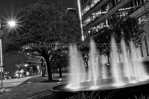 Dallas Black and White Photography of The Fountain Outside of the Hunt Building The Fountain Outside of the Hunt Building -- Dallas Black and White Photography