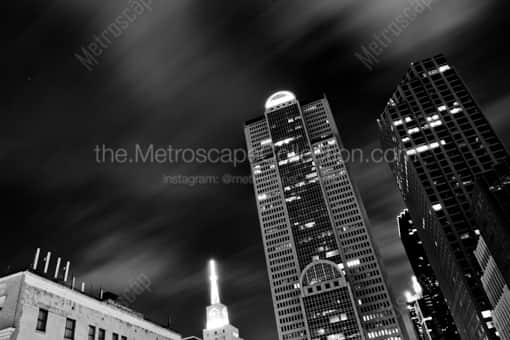The Comerica Building and 1700 Pacific -- Dallas Black and White Photography