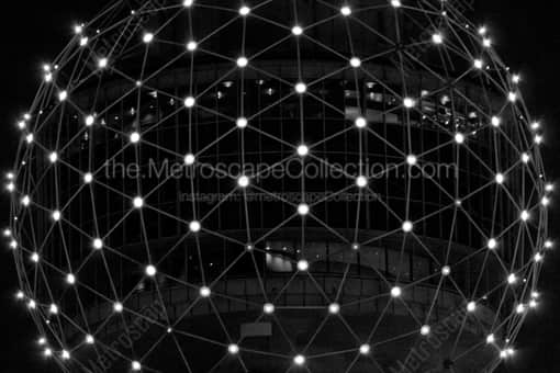 The Icosahedron Top of Reunion Tower -- Dallas Black and White Photography