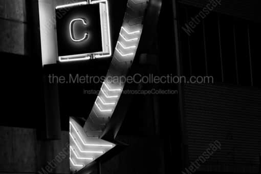 The Mosaic Parking Sign -- Dallas Black and White Photography