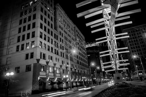 The Flyover Sculpture in Downtown Dayton -- Dayton Black and White Photography