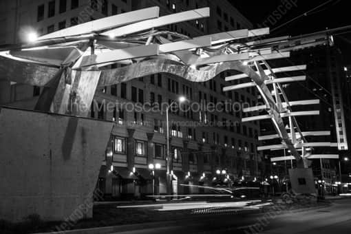 The Flyover Sculpture -- Dayton Black and White Photography