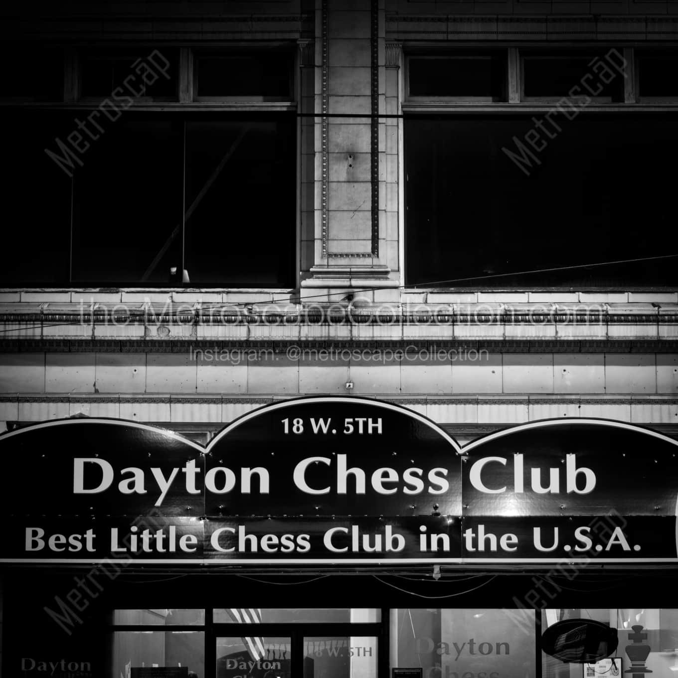 The Dayton Chess Club landscape black and white Photography square crop