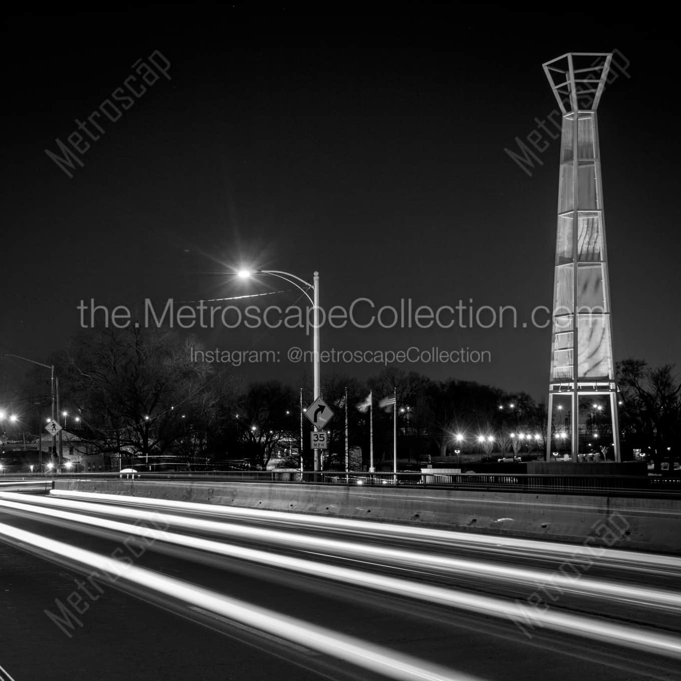 Traffic into Downtown Dayton on Patterson Blvd landscape black and white Photography Traffic into Downtown Dayton on Patterson Blvd landscape black and white Photography square crop