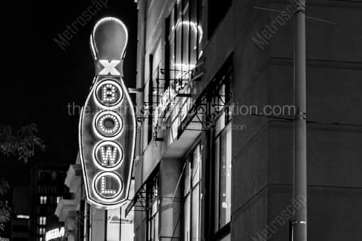 Denver Black and White Photography of Bowling on the 16th Street Mall at Welton Bowling on the 16th Street Mall at Welton -- Denver Black and White Photography