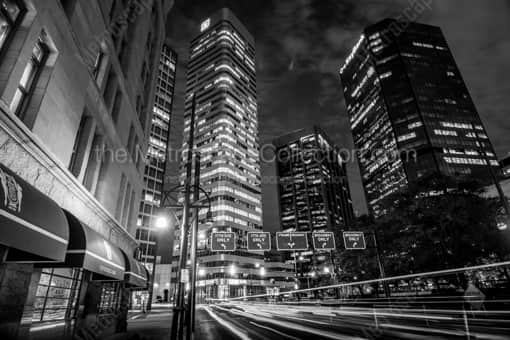 Denver Black and White Photography of The Intersection of Broadway and 17th in Downtown Denver The Intersection of Broadway and 17th in Downtown Denver -- Denver Black and White Photography