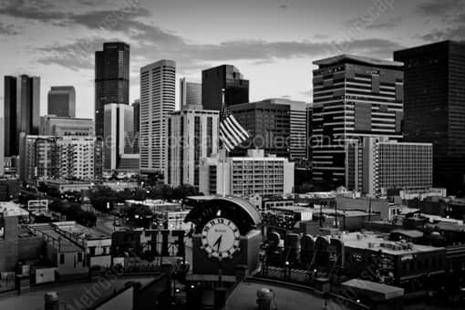 Downtown Denver from Coors Field -- Denver Black and White Photography