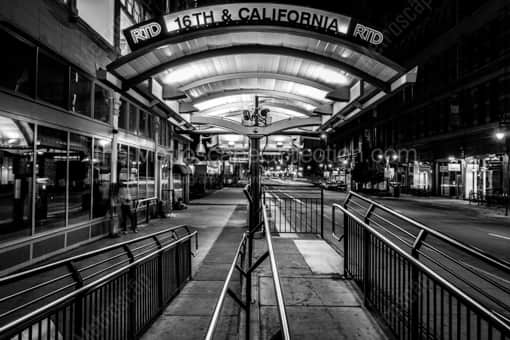 The 16th and California RTD Station -- Denver Black and White Photography