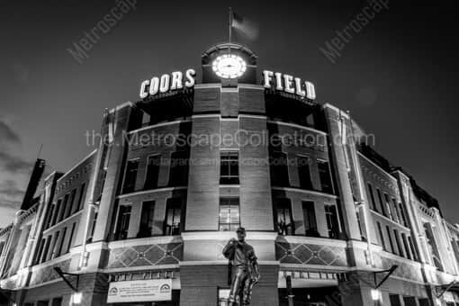 Coors Field at Night -- Denver Black and White Photography