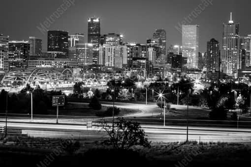 The Denver Skyline -- Denver Black and White Photography